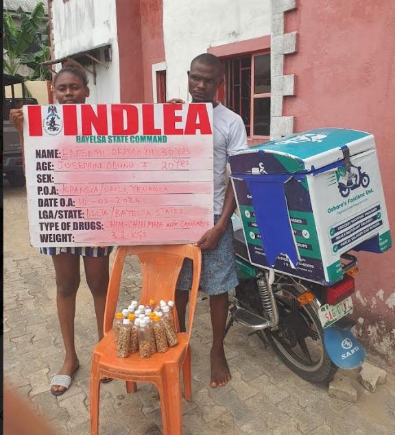 [PHOTOS] NDLEA apprehend hairdresser, dispatch rider selling drug-laced snacks